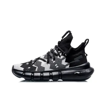 Neil Barrett X LiNing Essence 2.3 Vintage Basketball Shoes Women's Mid Top Black/White