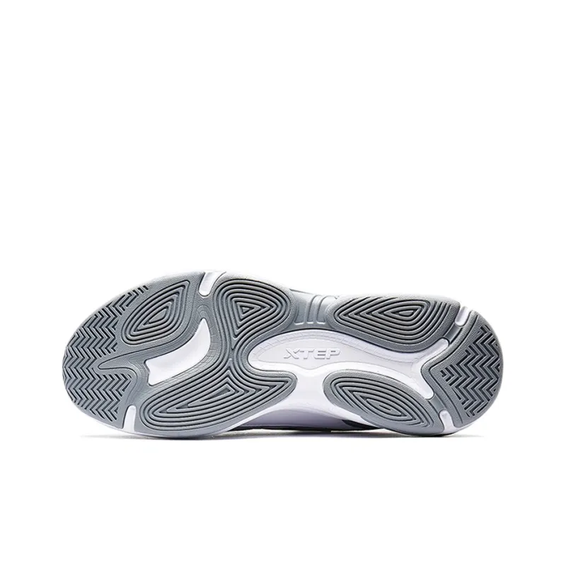 XTEP Cushioned Wear Resistant Slip Resistant Low Top Sports Casual Shoes Men's White Gray-3