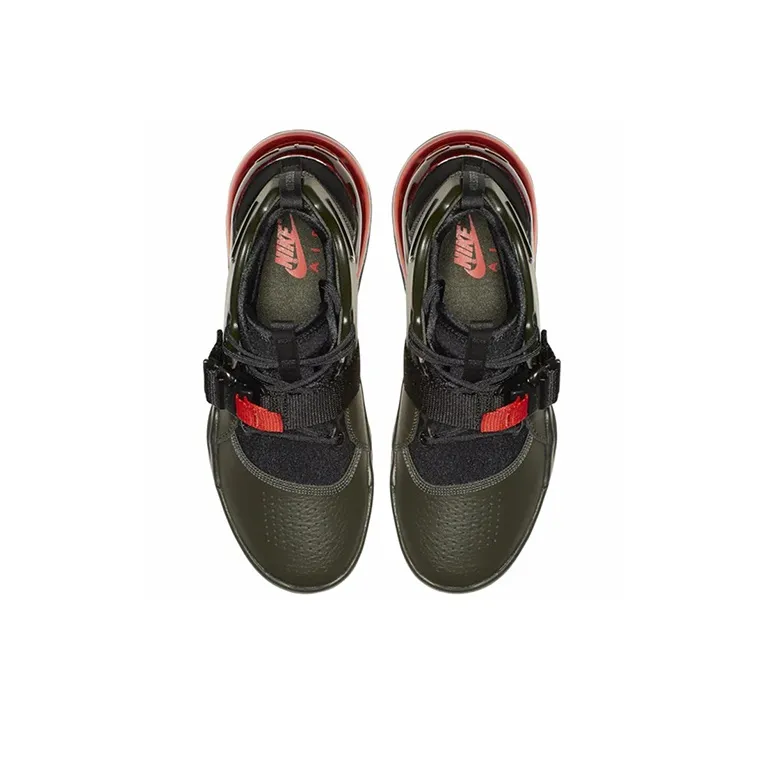 Nike Air Force 270 Shock Absorbers With Slip Resistant Features Mid Top Casual Shoes GS Black Red-2