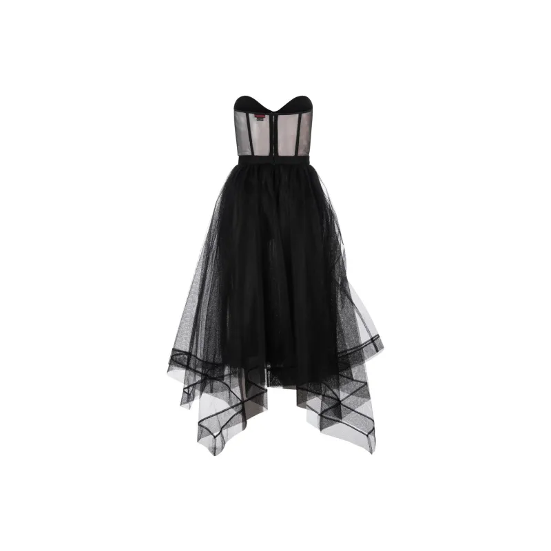 Alexander McQueen SS23 Sleeveless Dress Women's Black-1