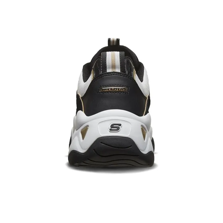 Skechers D'lites 3.0 Sneakers Black/White/Gold Women's-3