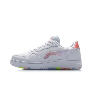 LiNing Shock Absorbers With Slip Resistant And Abrasion Resistant Properties Low Top Casual Shoes Women's White Purple