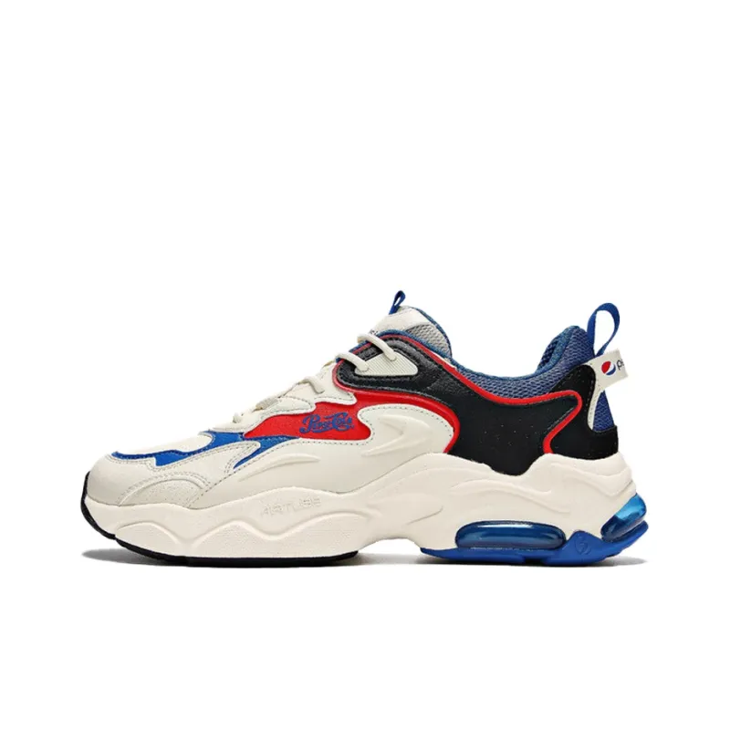 Pepsi x 361° Cushioned Slip Resistant Low Top Casual Shoes Men's White Black-0