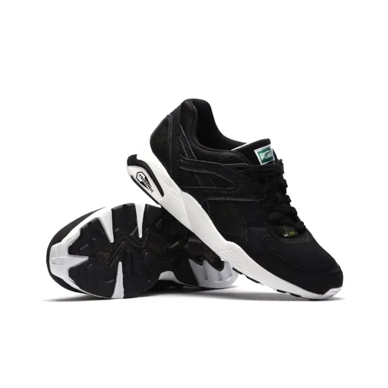 PUMA R698 Trinomic Wear-Resistant Cushioning Slip-Resistant Low-Top Athletic Shoes Men's Black-4