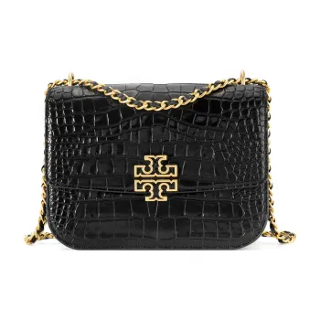 TORY BURCH Britten Leather Crossbody Bags Shoulder Bags Women's Black Gold