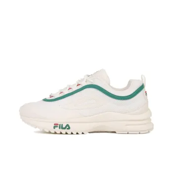 FILA Disruptor Trainer Cushioning Abrasion Resistant Breathable Low Top Casual Shoes Unisex White Green