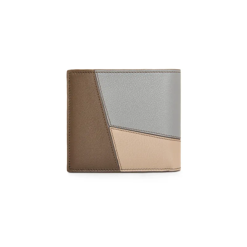 LOEWE Puzzle Calfskin Wallet Men's Asphalt Gray/Winter Brown-1