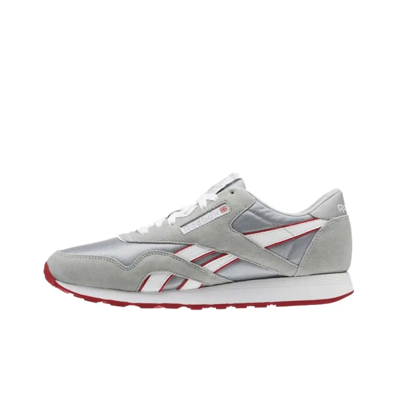 Reebok Classic Nylon Casual Shoes Men Low Top Gray/Red-0