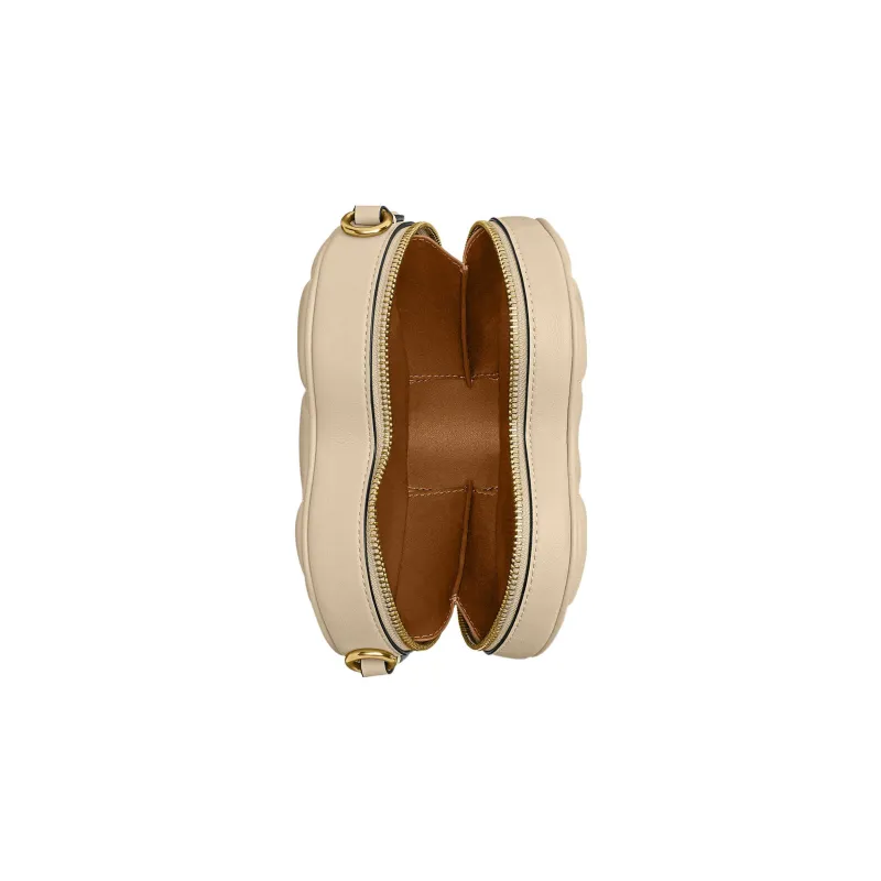 COACH Heart Quilted Leather Heart Bag, Shoulder Bag, Crossbody Bag Trumpets Women's Beige-3