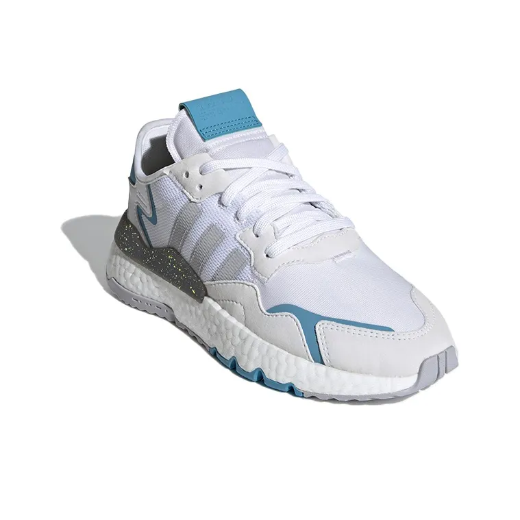 Adidas Originals Nite Jogger Shoes White/Blue Women's-2