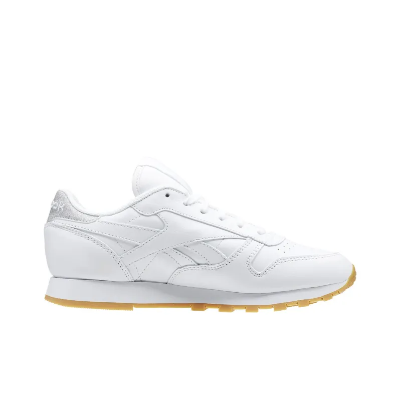 Reebok Classic Leather Metallic Diamond Sneakers White Gum Women's-1