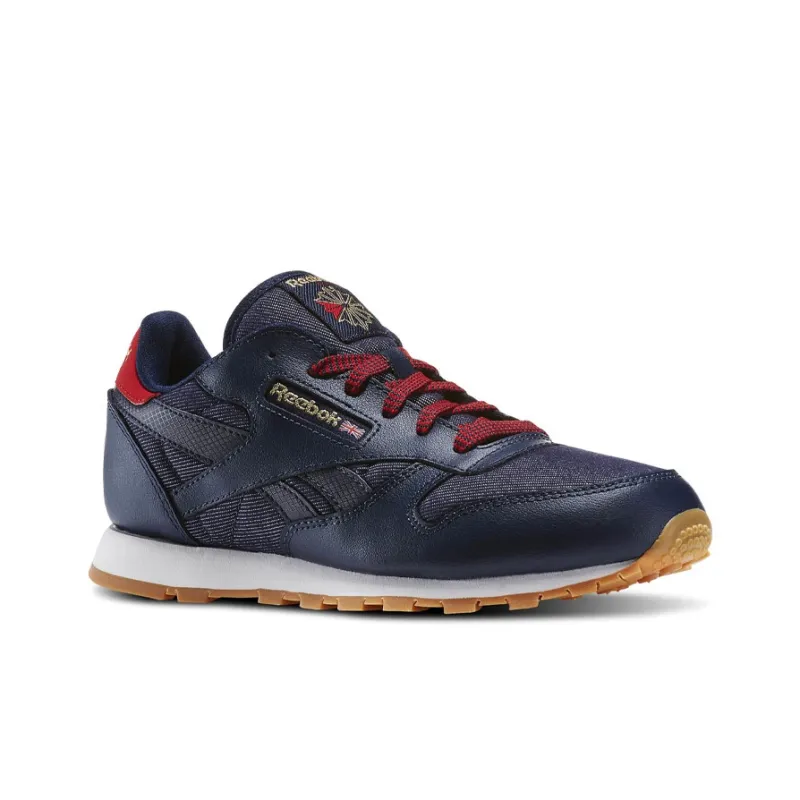 Reebok Classic Leather Dg Non Slip Wear Resistant Low Top Shoes/Sneakers Unisex Navy Blue-2