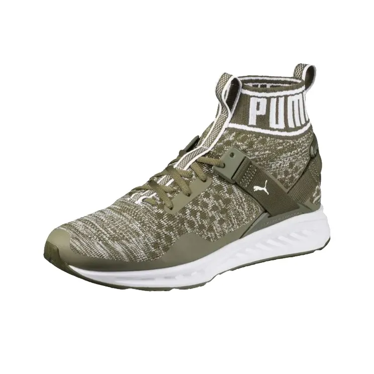 PUMA Ignite EvoKnit Running Shoes Green/White-2