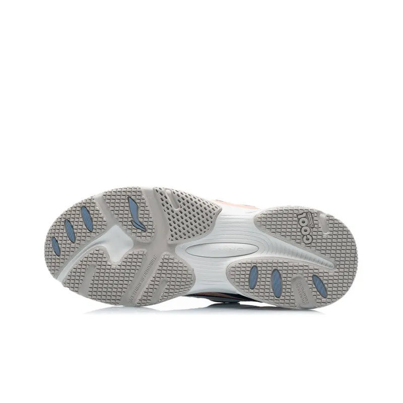 LiNing Nebula OG Cushioned Anti Slip And Wear Resistant Lightweight Low Top Sports Casual Shoes Women's White Blue Pink-4