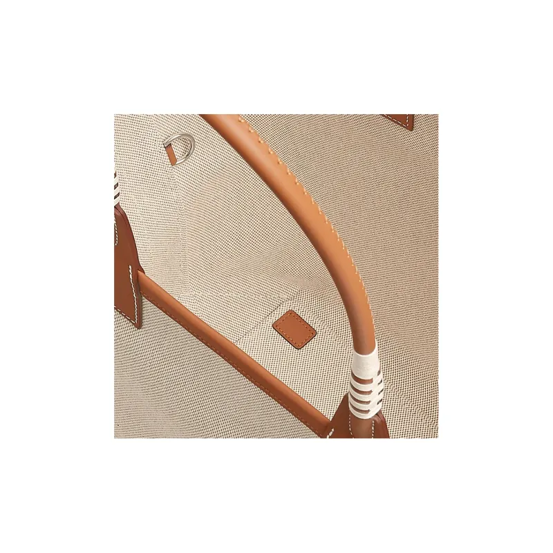 HERMES Steeple Canvas With Swift Calfskin Handbag Regular Women's Beige/Gold-4
