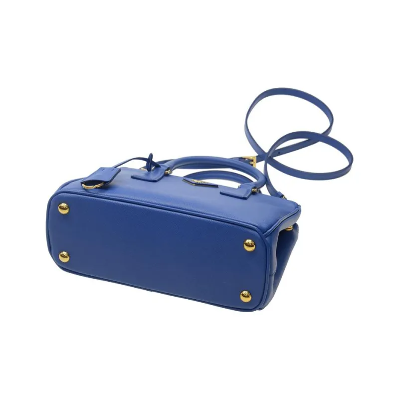 PRADA Galleria Killer Bag Calfskin Shoulder Bag Crossbody Bag Handbag Medium Size Women's Marine Blue-3