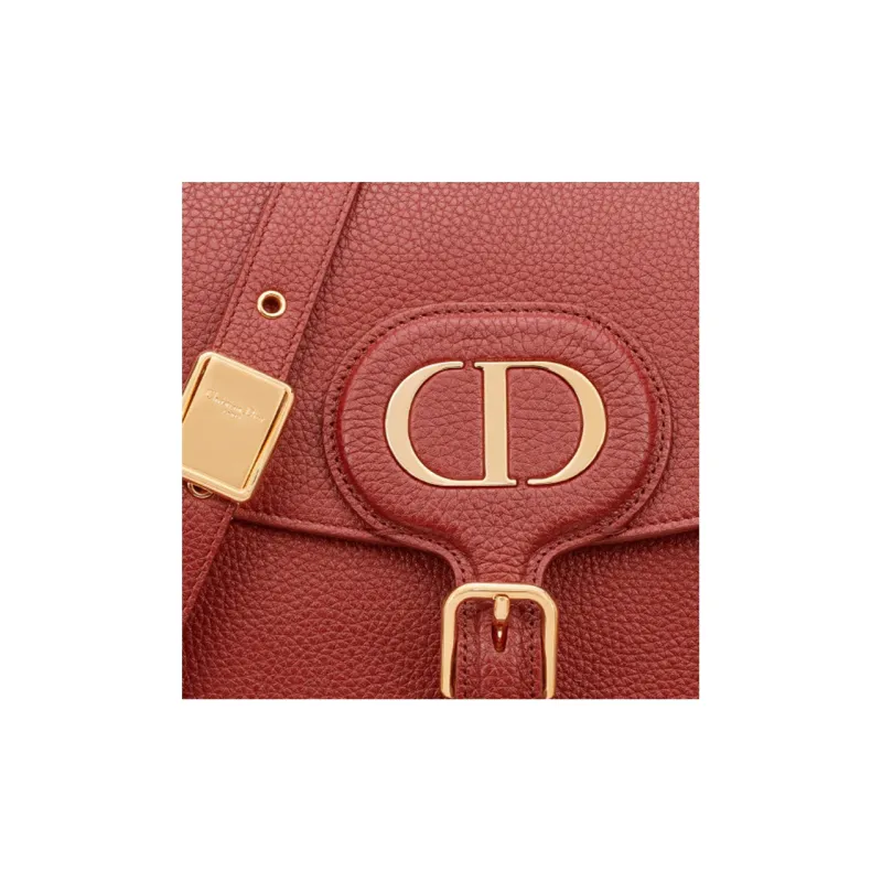 DIOR Bobby Cow Leather Clutch Large Size Women's Brick Red-5