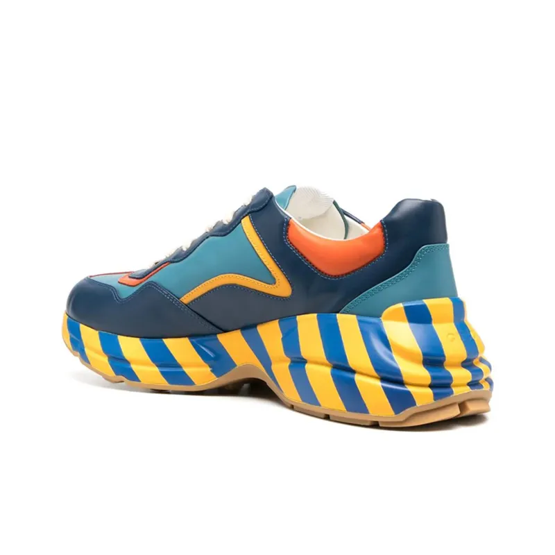 GUCCI Rhyton Cushioned Anti-Slip And Wear-Resistant Lightweight Low-Top Casual Shoes Men's Yellow-2
