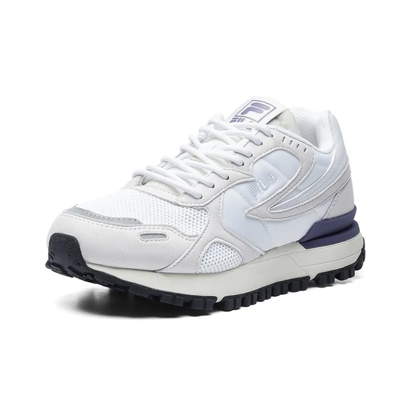 FILA Zagato Cushioned Wear Resistant Breathable Low Top Casual Shoes Women's White Gray Black-1