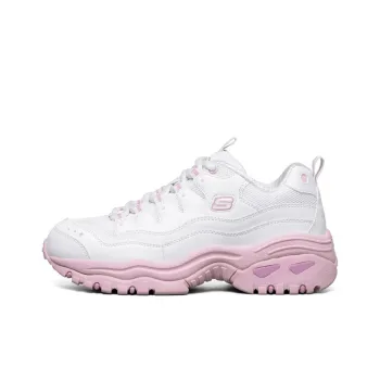 Skechers Energy Cushioned Wear Resistant Breathable Low Top Casual Shoes Women's White Pink