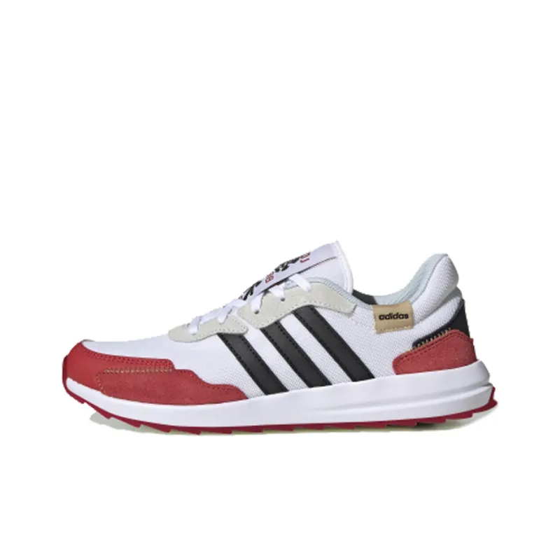 Adidas Neo Retrorun Abrasion Resistant Breathable Low Top Casual Shoes Women's White Red-0