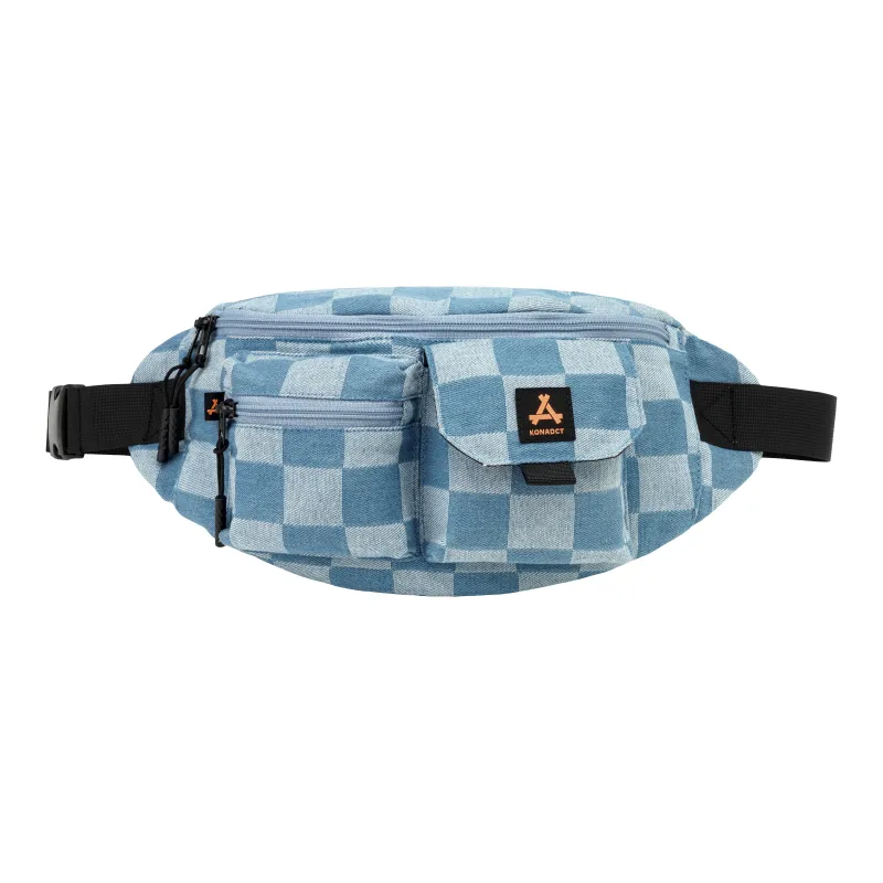 KONADCT Nylon Shoulder Bag, Fanny Pack, Crossbody Bag, Sling Bag Unisex Black/White-14