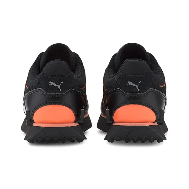 PUMA Mile Rider Bright Peaks Anti-Slip And Wear-Resistant Lightweight Low-Top Casual Shoes Women's Black Gray Orange-3