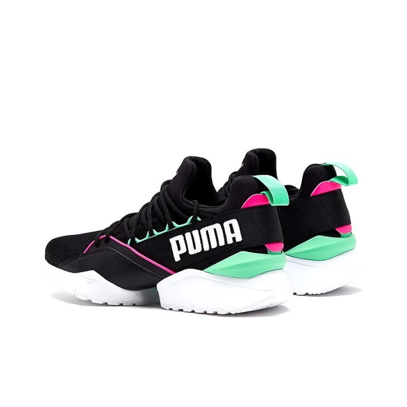 PUMA Muse Maia Street 1 Low Top Running Shoes Black/Green Women's-3