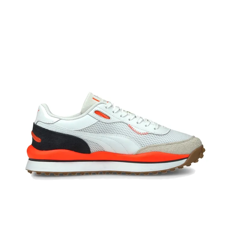 PUMA Style Rider Warm Texture White/Brown/Red Low Sneakers-1