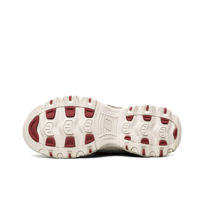 Skechers D Lites Low Top Running Shoes Beige/Red-6