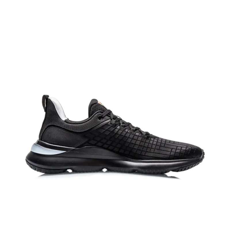 LiNing Plus Shock Absorbers Slip Resistant, Abrasion Resistant, Breathable Low Top Sports Casual Shoes Men's Black-1