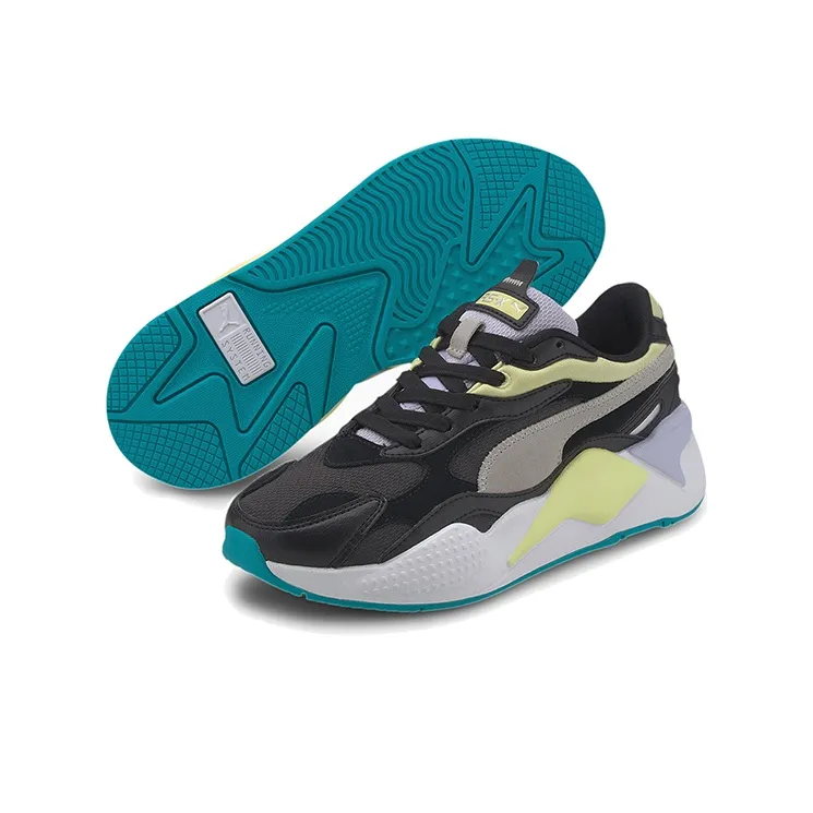 PUMA Rs G RS X3 Layers Slip Resistant Breathable Lightweight Low Top Casual Shoes Women's White Black Yellow-2