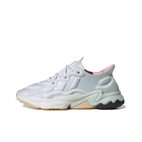 Adidas Originals Ozweego Slip-Resistant Low-Top Casual Shoes Women's Gray White Pink