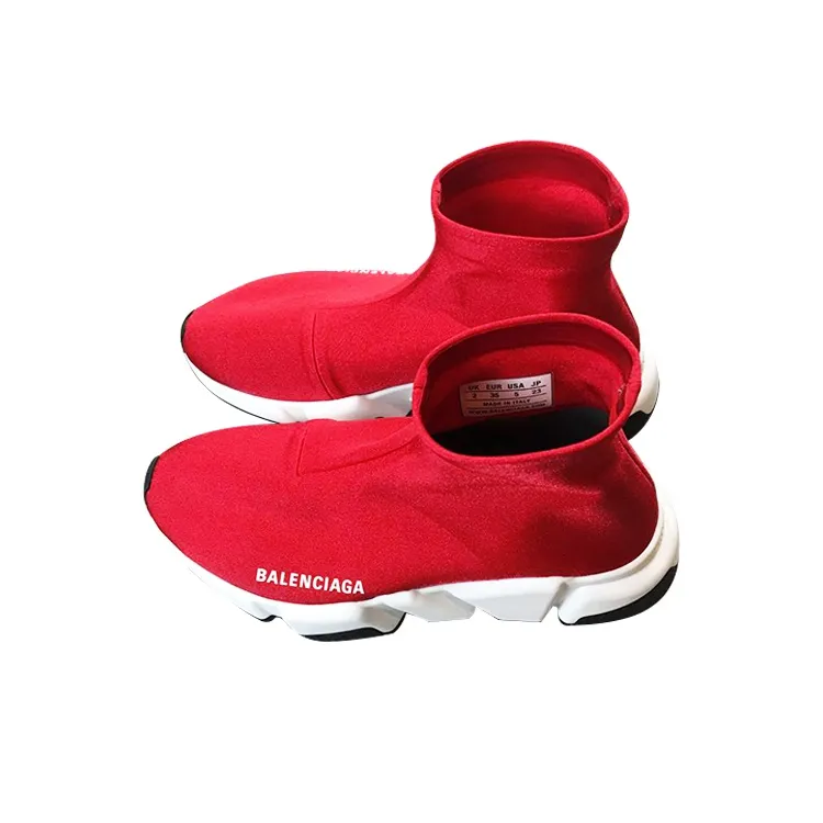 Balenciaga Speed Logo Sports Shoes Red Women's-3