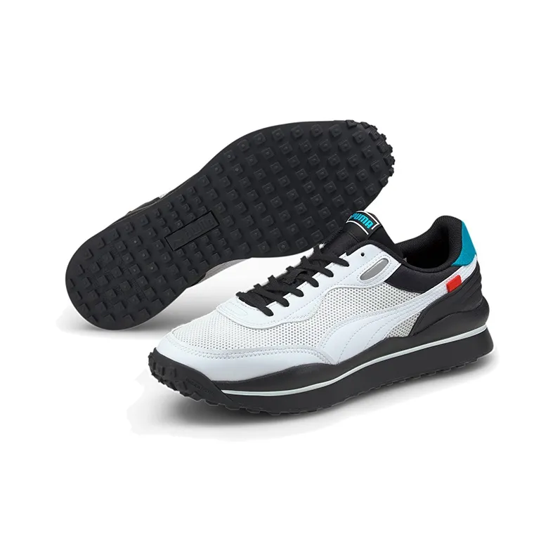 PUMA Style Rider Cyborg Low Top Running Shoes White/Black/Blue Women's-4