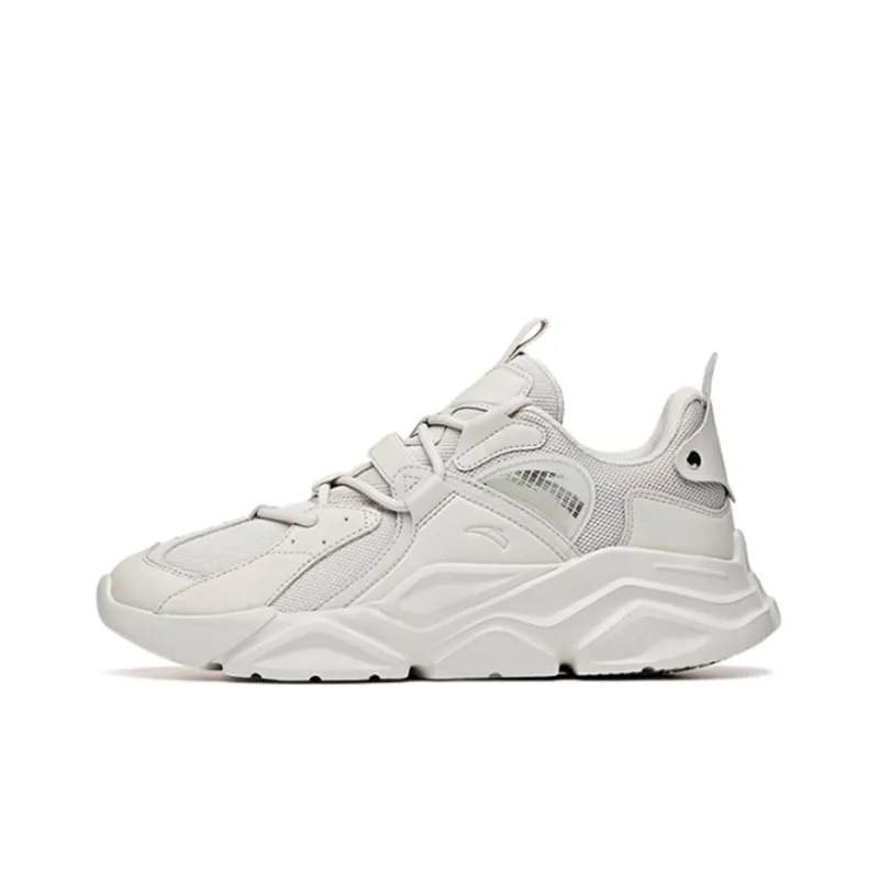 Anta Cushioning Wear-Resistant Rebound Low-Top Casual Shoes Men's Gray-0
