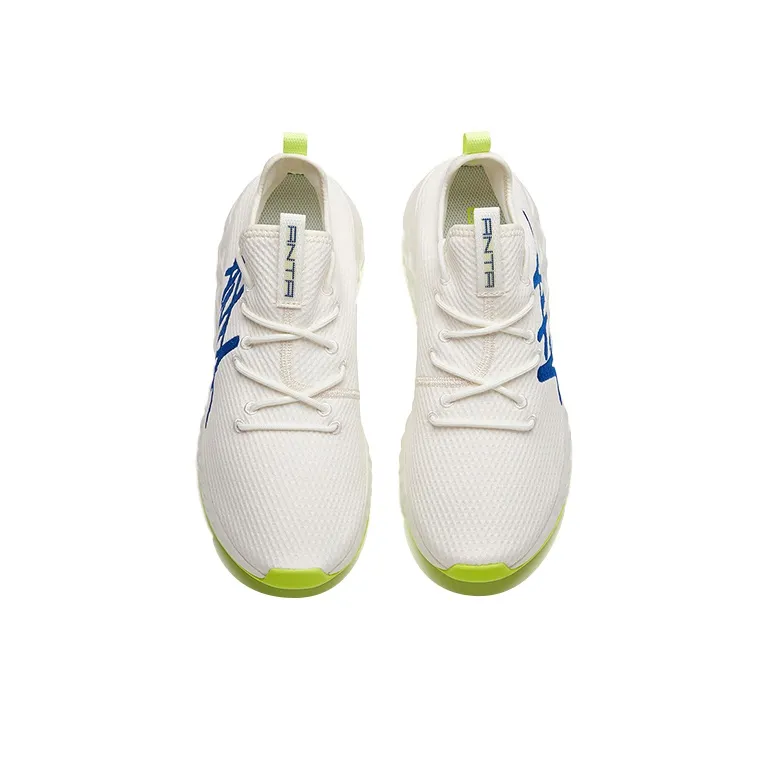 ANTA Casual Shoes Men Low Top Ivory White/Bright Blue-2