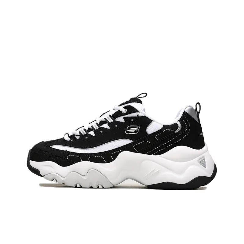 Skechers D'Lites 3.0 Stride Ahead Low Top Running Shoes Black/White Women's-0