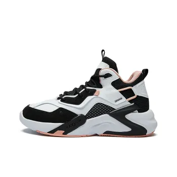 361° Cushioning Anti Slip And Wear Resistant High Top Sports Casual Shoes Women's Black White