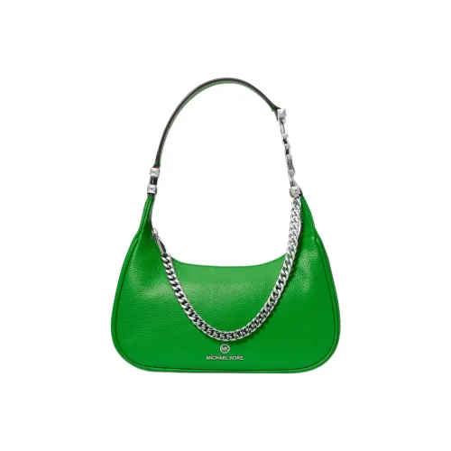 MICHAEL KORS Piper Pebbled Leather Crescent Bag Handbag Shoulder Bag Women's Green
