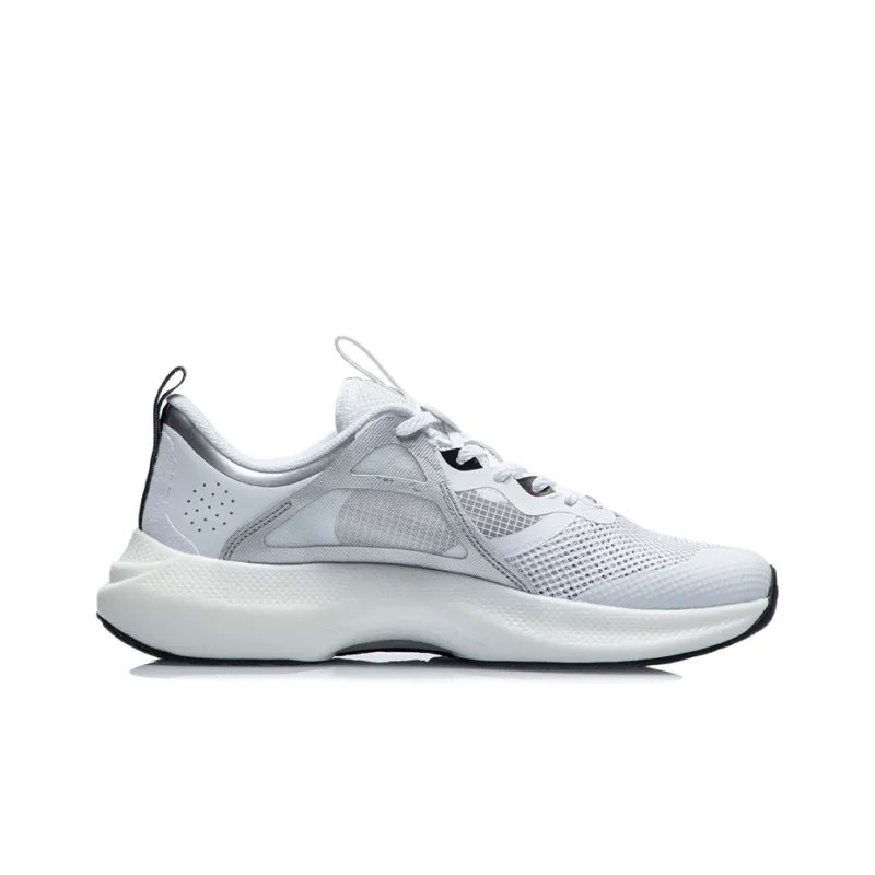 LiNing Comet Cushioned Anti Slip Wear Resistant Breathable Lightweight Low Top Sports Casual Shoes Men's White Gray-1