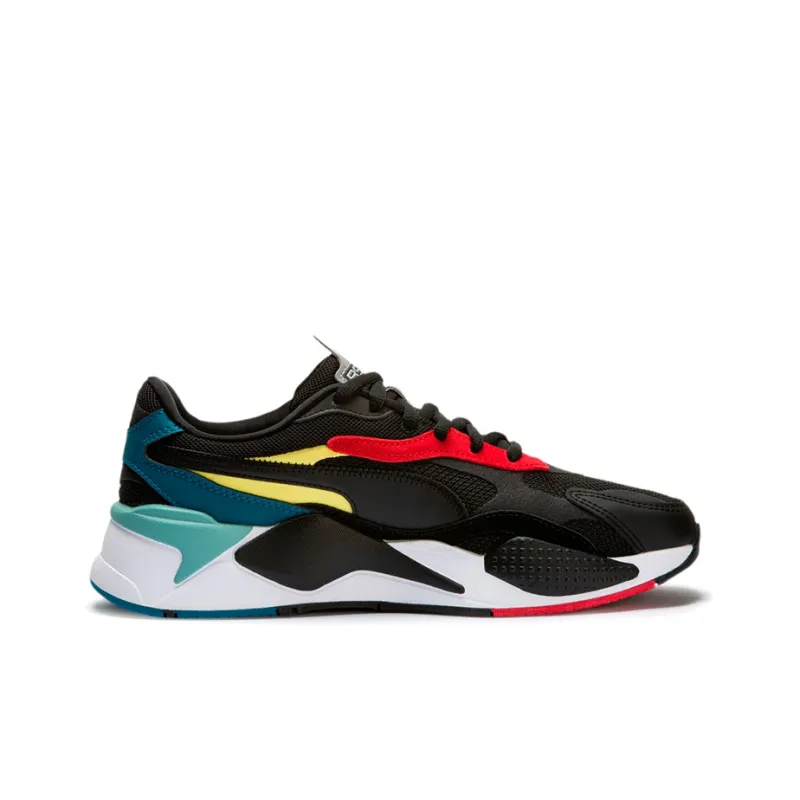 PUMA Rs-x3 Puzzle Cushioned Slip-Resistant Breathable Low-Top Casual Shoes Unisex Black White Green-1