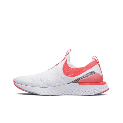 Nike Epic Phantom React Flyknit Casual Shoes Women's Low-Top White/Volcano Red