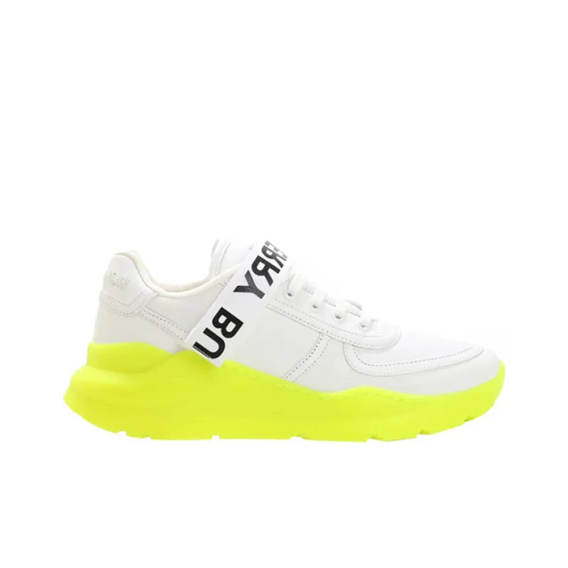 Burberry Women's Ronnie Sneaker 'Optic White Neon Green' Women's-1