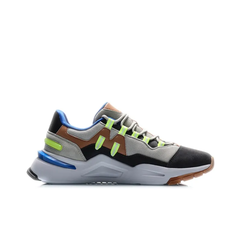 LiNing Breathable Low Top Classic Casual Shoes Men's Seed Yellow Gray-1