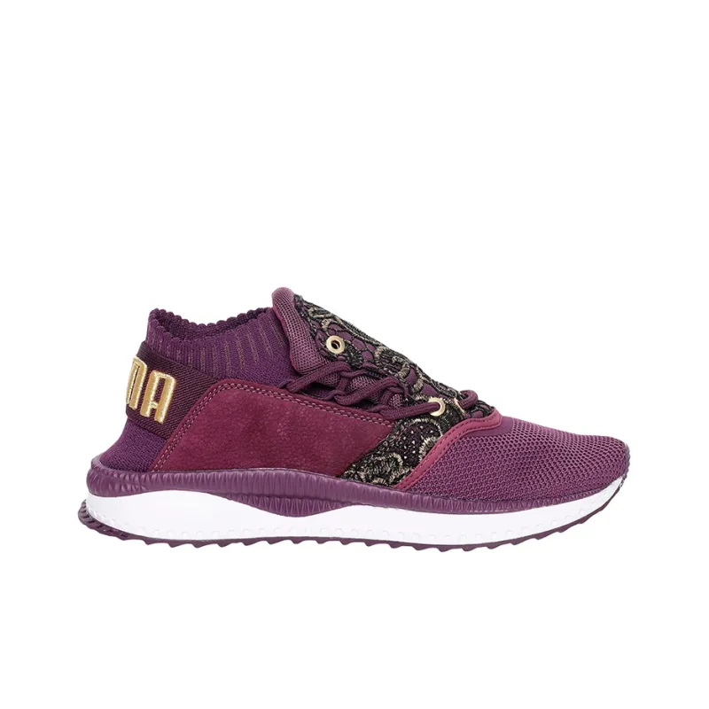 PUMA Tsugi Cushioned Slip Resistant Lightweight Low Top Casual Shoes Women's Purple Gold White-1