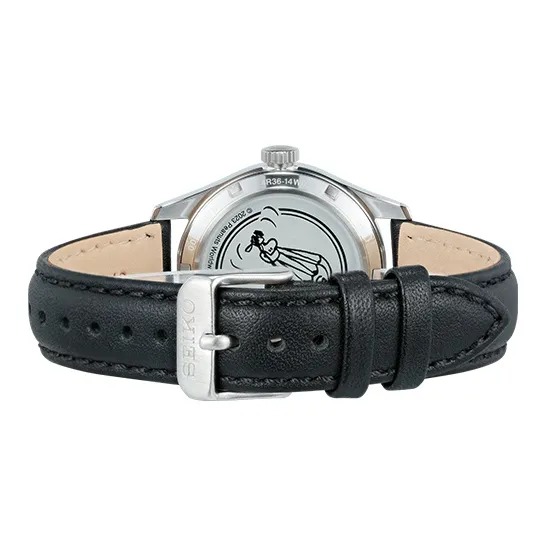 SEIKO NEW 5 Collection Mechanical Movement Leather Strap Watch Unisex White Dial-2