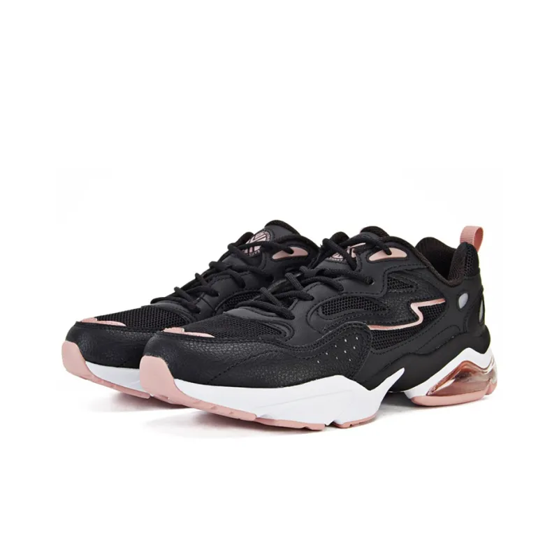 361° Cushioning, Slip Resistant, Abrasion Resistant Coverage Low Top Sports Casual Shoes Women's Black Gold-2