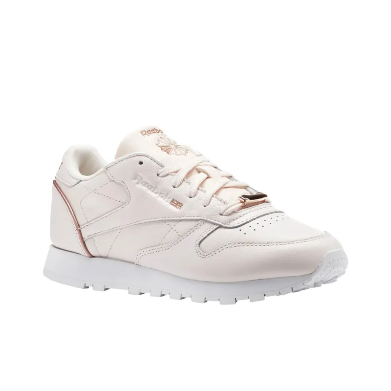 Reebok Classic Leather Hw Running Shoes Pink/Gold Women's-2