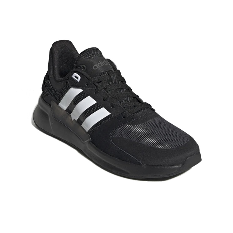 Adidas Neo Run 90S Casual Shoes Men Low Top No. 1 Black Bright White Six Degrees Gray